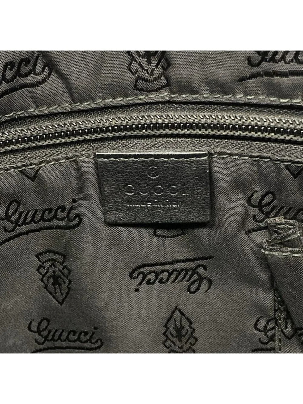 Gucci Shoulder Bag Guccissima Line Black Leather